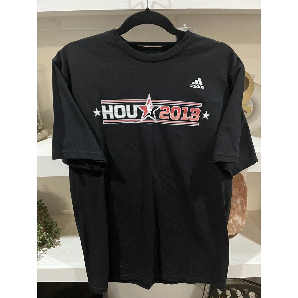 Adidas T Shirt Mens Large Black NBA‎ All Star 2013 Houston Basketball New
